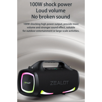 ZEALOT Speaker Bluetooth Portable Subwoofer Dual Pairing 24000mAh - S79