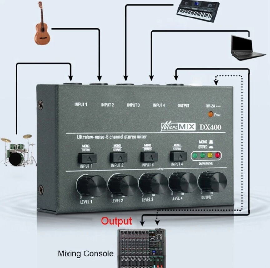 MagiDeal Audio Signal Mixer Console Instrument Extender 8 Channel - MX800 Gambar produk MagiDeal Audio Signal Mixer Console Instrument Extender 8 Channel - MX800
