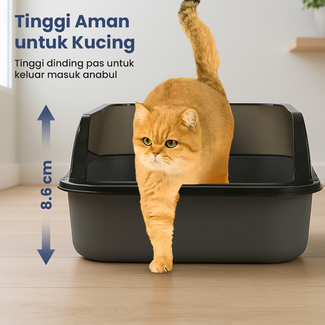 Gambar produk OPTICO Cat Litter Box High Side Detachable Bak Pasir Kucing - OP-12