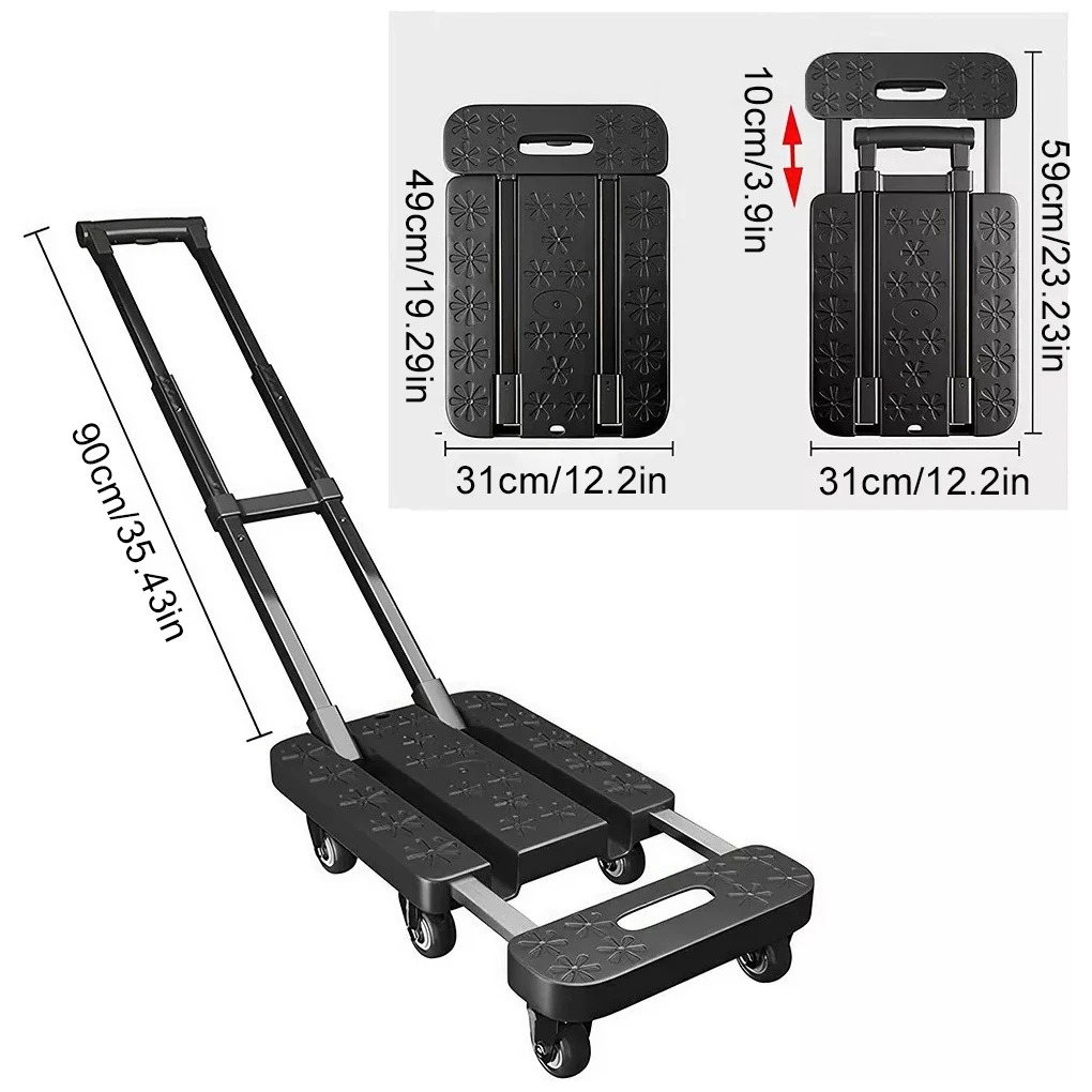 Gambar produk NIAN Troli Barang Lipat Foldable Telescopic Flatbed Trolley 6 Wheels - N60