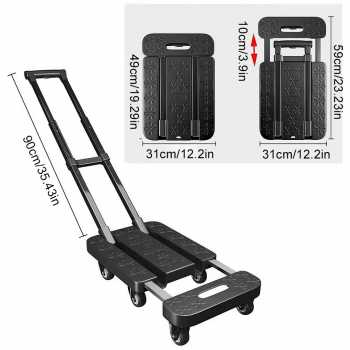 Gambar produk NIAN Troli Barang Lipat Foldable Telescopic Flatbed Trolley 6 Wheels - N60
