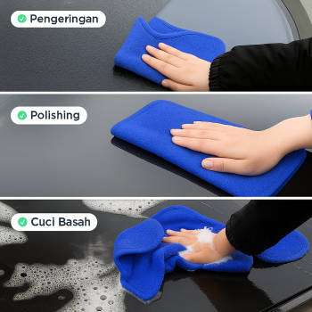 Gambar produk SHUMAI Kain Lap Microfiber Mobil Cleaning Towel Soft High Absorption 30x70cm - SH3