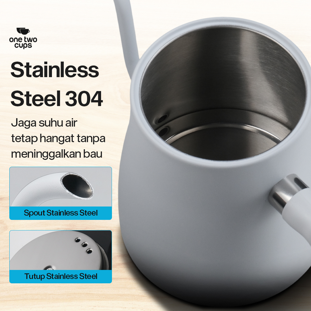Gambar produk One Two Cups Teko Listrik Kopi Pemanas Air Heater Display 1000W 1L - HR-462