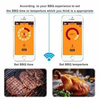 Gambar produk TAKA Termometer Makanan Digital Daging BBQ Bluetooth 2Probe Waterproof - TY530