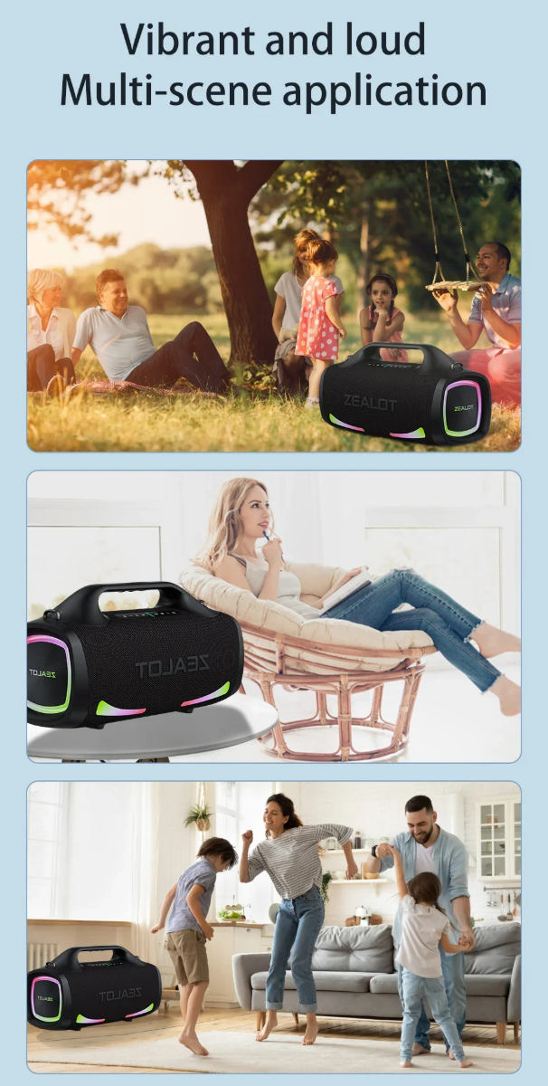 ZEALOT Speaker Bluetooth Portable Subwoofer Dual Pairing 24000mAh - S79 Gambar produk ZEALOT Speaker Bluetooth Portable Subwoofer Dual Pairing 24000mAh - S79