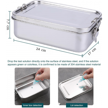 Gambar produk Umigy Kotak Makan Lunch Bento Box Stainless Steel 304 with Partition 2400ml - UM58