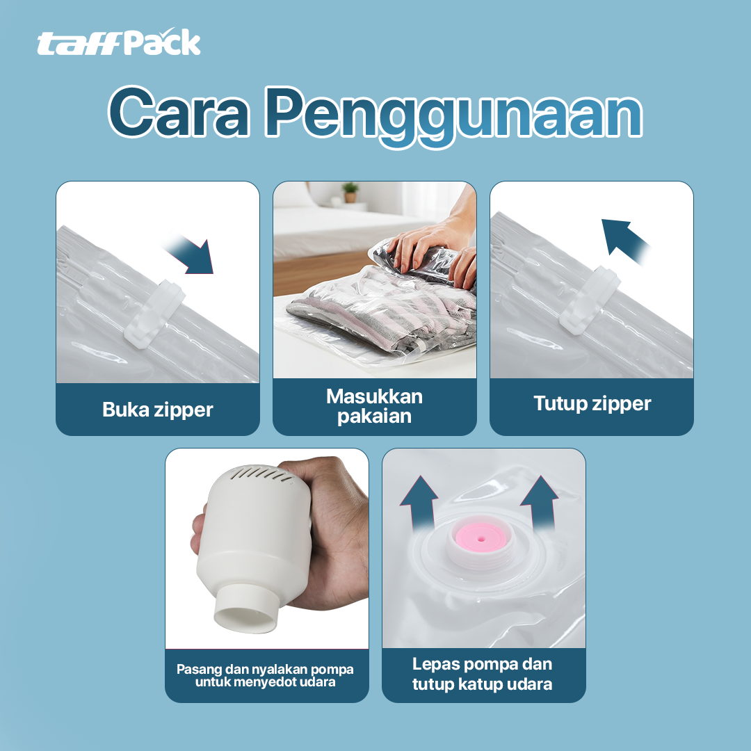 Gambar produk TaffPACK Kantong Vakum Baju Vacuum Compression Bag 1 PCS L - SN024