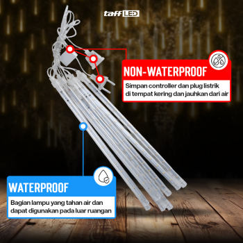 Gambar produk TaffLED Lampu Hias String Lights Meteor Waterproof Warm White 8 PCS - XH480
