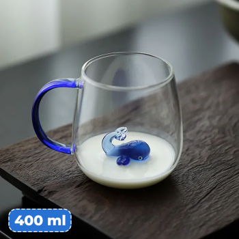 LAZZY Cangkir Kopi Kaca Tahan Panas Duck Aesthetic Mug 400ml - L400