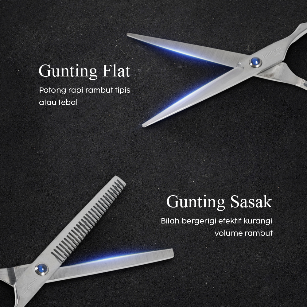 Gambar produk Biutte.co Set Gunting Rambut 7in1 Buffing Stainless Steel 4Cr13 - SM675