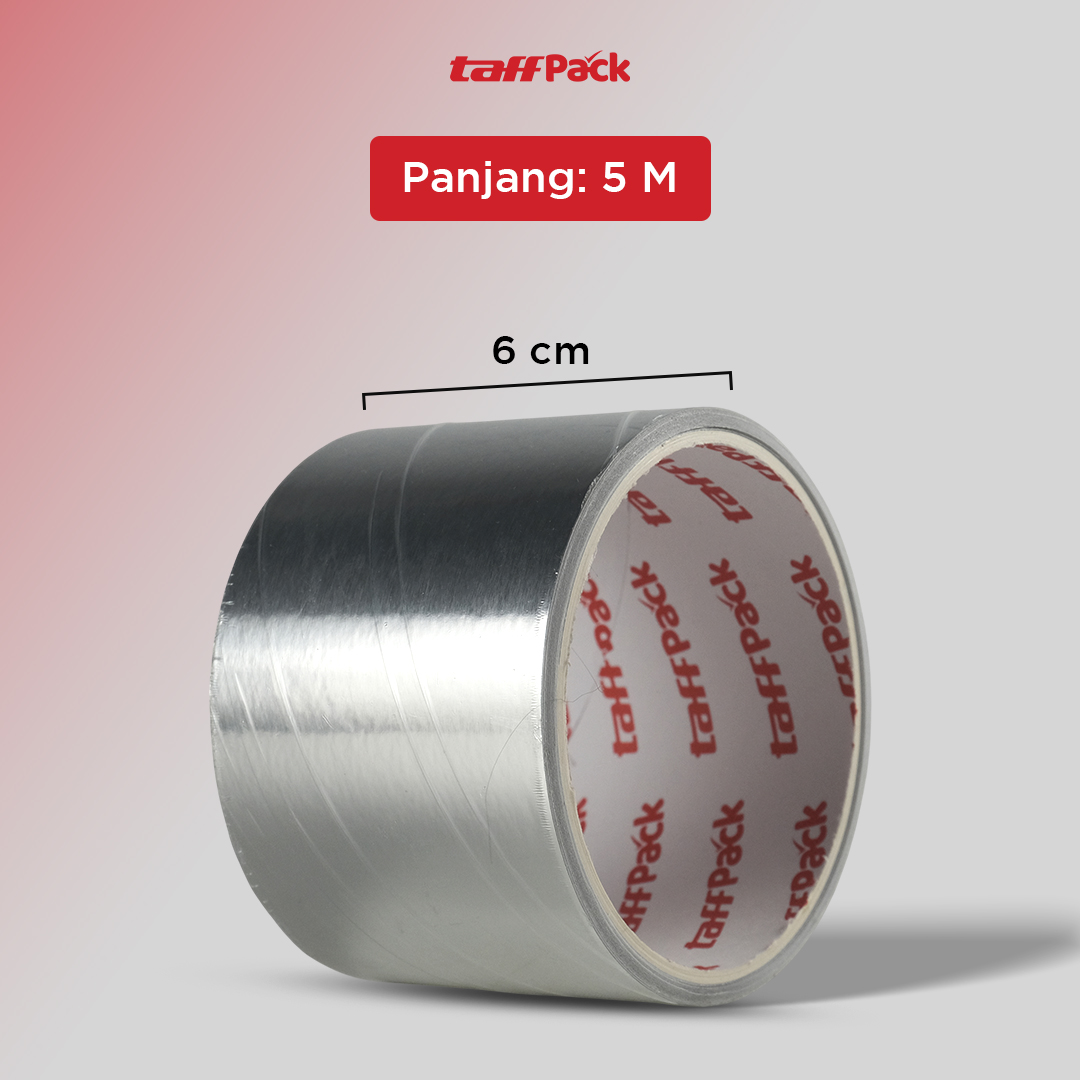 Gambar produk TaffPACK Lakban Aluminium Foil Tape Tahan Panas Anti Bocor 5M - FM-TP