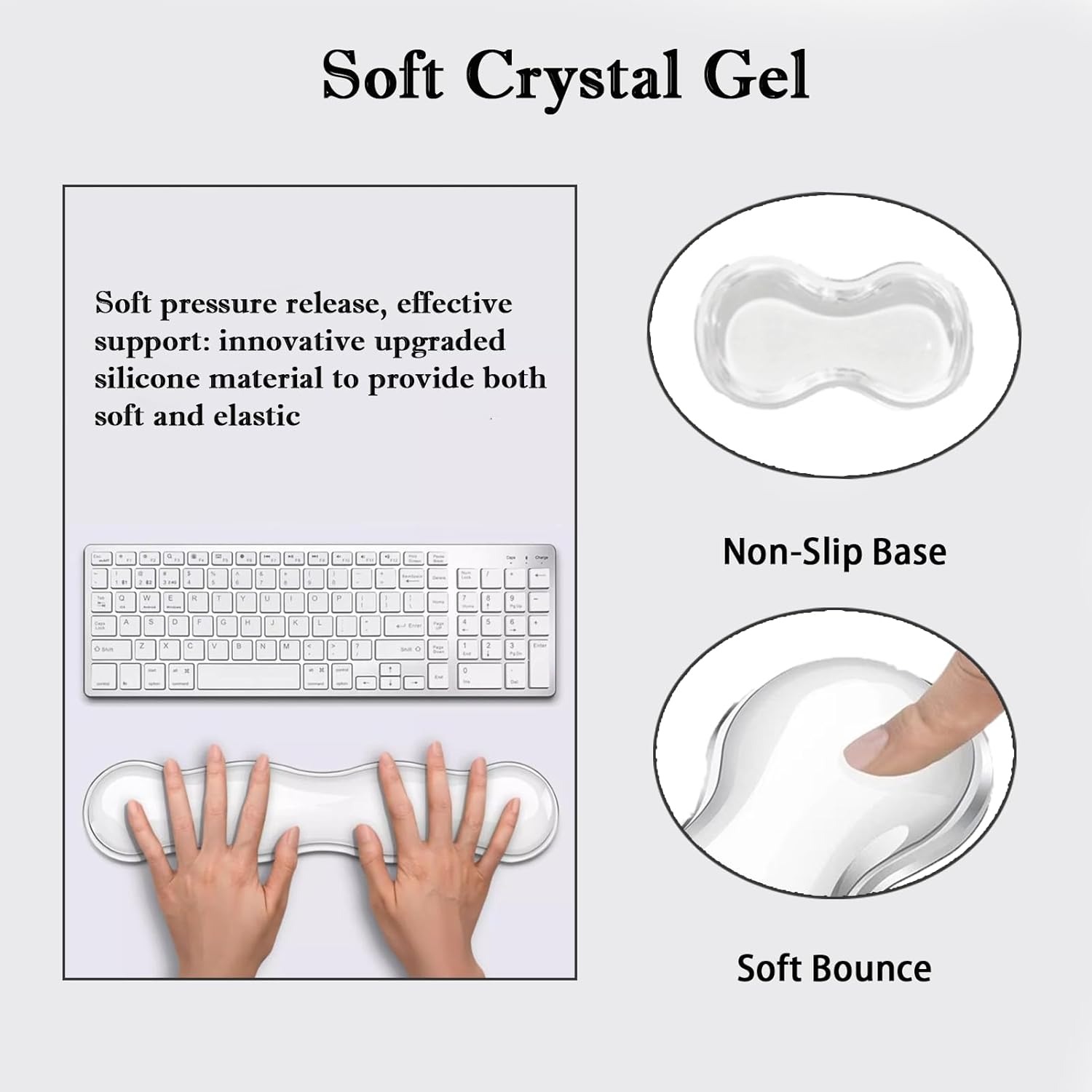 Gambar produk KEPUTA Sandaran Tangan Keyboard Wrist Rest Cool Silicone Gel - KP-36
