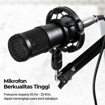 Gambar produk TaffSTUDIO Mikrofon Kondenser XLR Condenser Microphone with Holder - BM-800