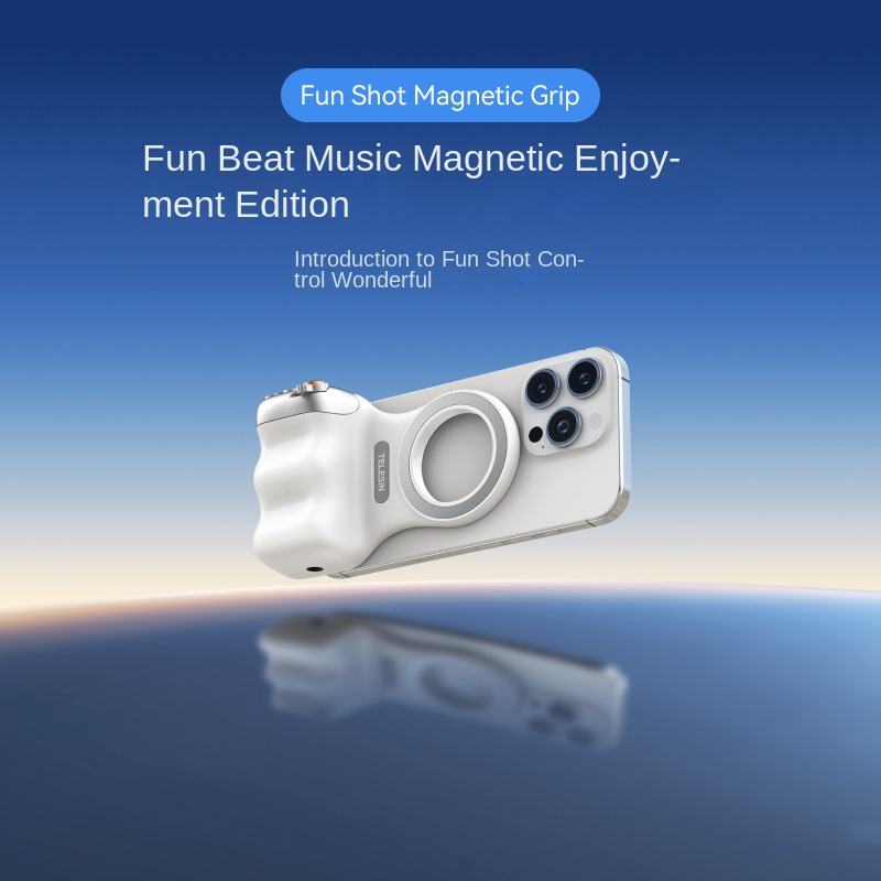 TELESIN Fun Shot Magnetic Grip 2 Phone DSLR Style Shutter Wireless - P5-MP-001WH Gambar produk TELESIN Fun Shot Magnetic Grip 2 Phone DSLR Style Shutter Wireless - P5-MP-001WH