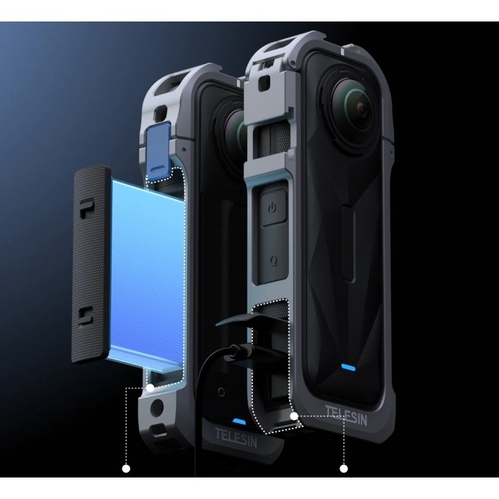 Gambar produk TELESIN Case Pelindung Action Cam Full Cage Protection for Insta360 X5 - S6-FMS-19-TIS