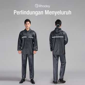 Gambar produk Rhodey Jas Hujan Setelan Motor Dewasa Visor PVC Waterproof Raincoat XXXXL - T1