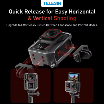 Gambar produk TELESIN Case Metal Cage Kamera Aksi for Insta360 Ace Pro/Ace Pro 2 - S6-FMS-32-TIS