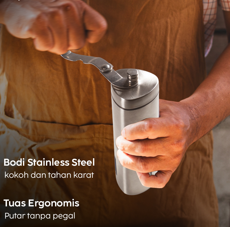 One Two Cups Alat Penggiling Kopi Manual Coffee Grinder Adjustable - 5014 Gambar produk One Two Cups Alat Penggiling Kopi Manual Coffee Grinder Adjustable - 5014
