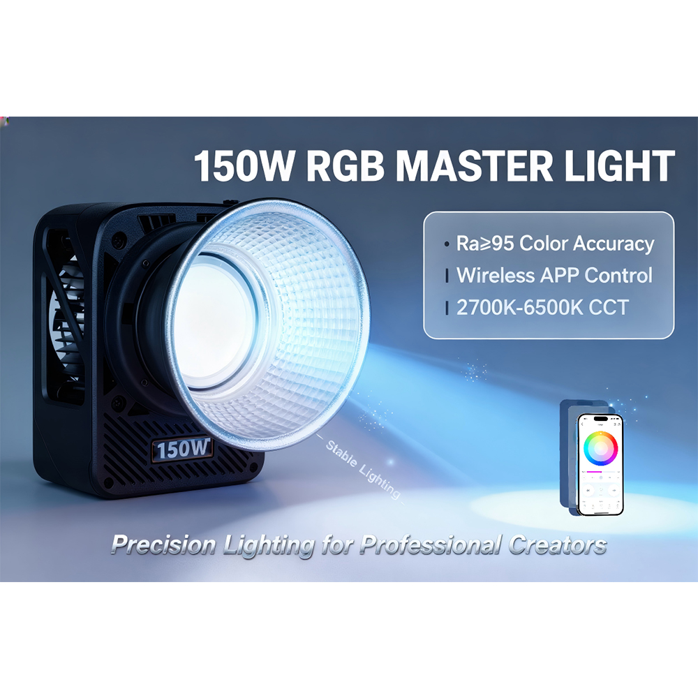 Gambar produk LIYADI Lampu Studio Fotografi COB RGBW TFT Display 150W with Battery