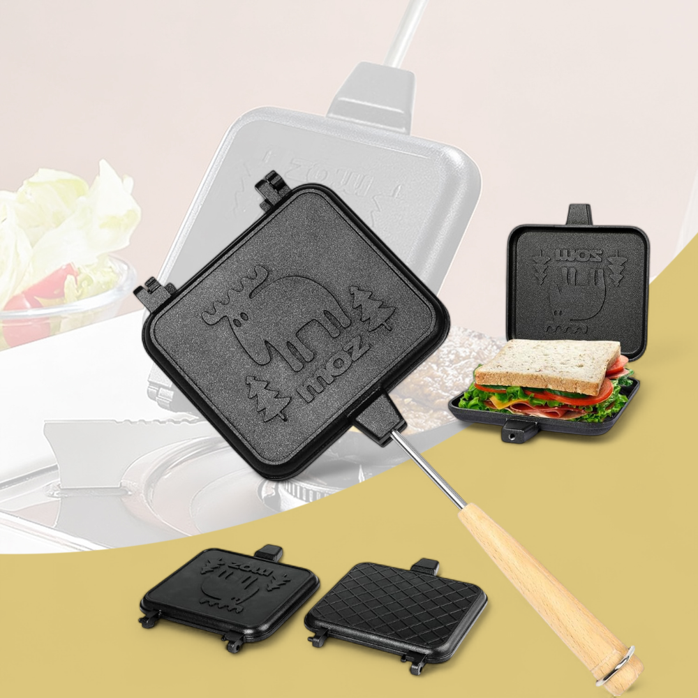 XIMER Cetakan Sandwich Maker Non-Stick Pan Double-Sided Engraving - X-14 Gambar produk XIMER Cetakan Sandwich Maker Non-Stick Pan Double-Sided Engraving - X-14