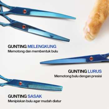 Gambar produk Besmal Set Gunting Grooming Perawatan Bulu Anjing 5in1 - 4CR