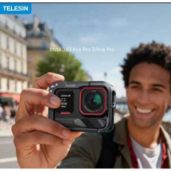 TELESIN Case Metal Cage Kamera Aksi for Insta360 Ace Pro/Ace Pro 2 - S6-FMS-32-TIS