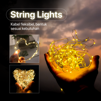 Gambar produk Kaslam Lampu Hias Gorden String Lights Wall Decoration 18W 3x3M 320 LED - S-32