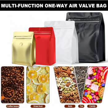 Gambar produk KOFE Kemasan Kopi Standing Pouch Ziplock Flat Bottom with Valve 10 PCS 500g - KF-10