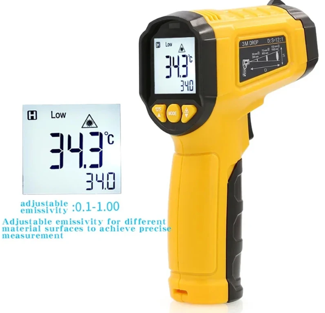 KOLA Termometer Industrial Digital Thermogun Infrared Laser LCD - TS380 Gambar produk KOLA Termometer Industrial Digital Thermogun Infrared Laser LCD - TS380