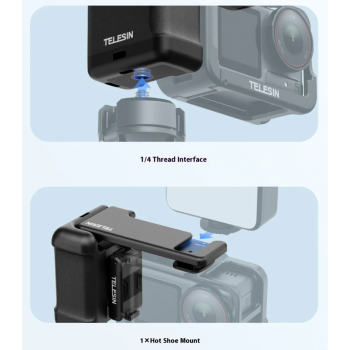 Gambar produk TELESIN Handle Grip for DJI Action 3/4/5 Pro and TELESIN Metal Cage - S6-FMS-23-TDJ