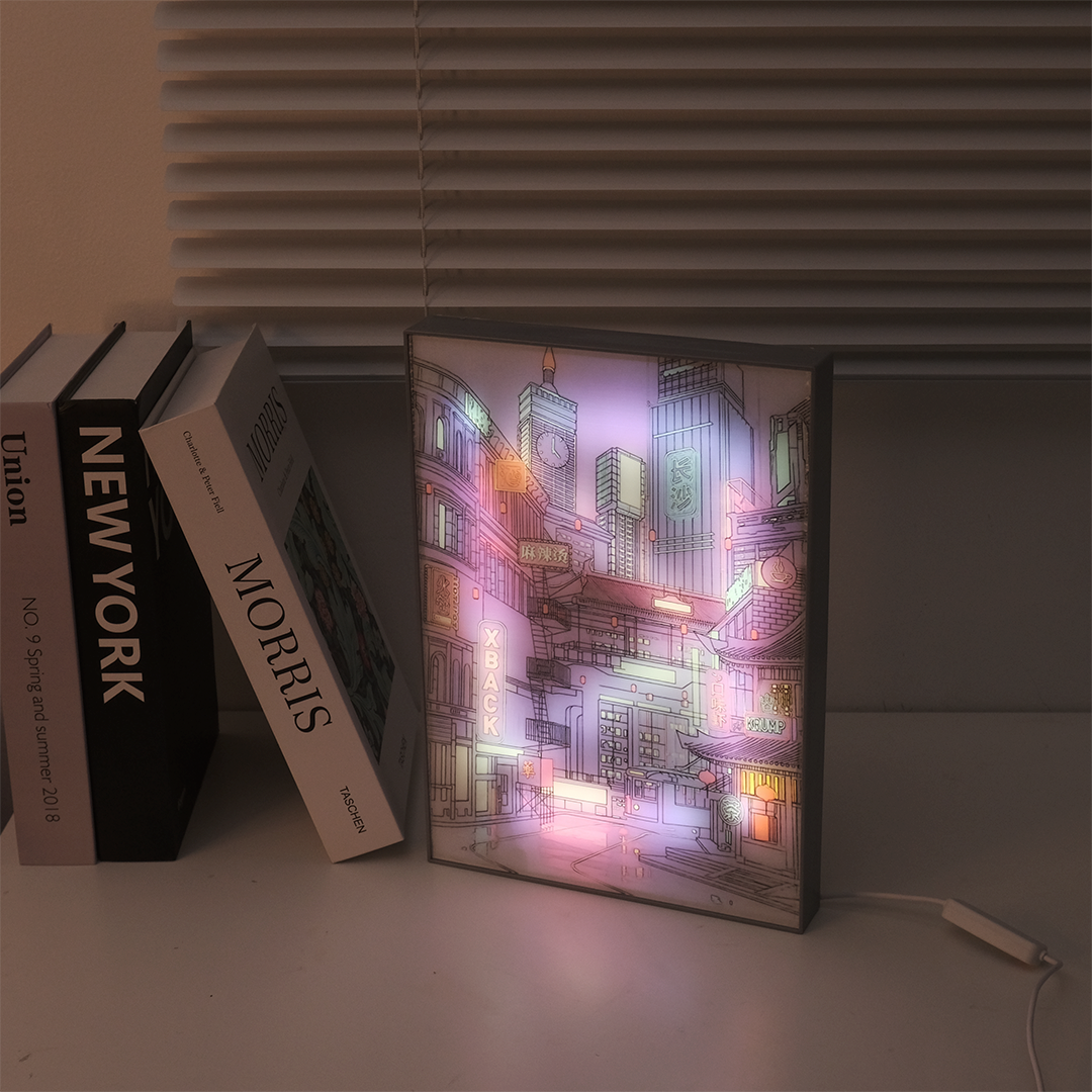 Gambar produk YORYZENG Lampu Meja Hias Lukisan 3in1 Color LED USB 30.5cm Changsha City - YY31