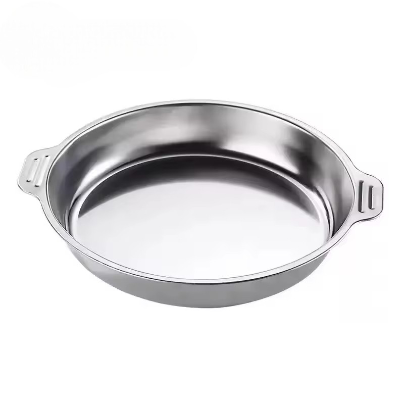 Aihogard Loyang Nampan Bulat Baking Pan Stainless Steel 410 26x18x4cm - AG55 Gambar produk Aihogard Loyang Nampan Bulat Baking Pan Stainless Steel 410 26x18x4cm - AG55