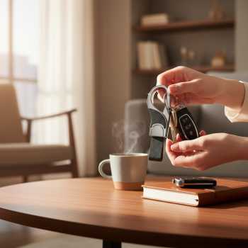 Gambar produk Januel Gantungan Kunci Mobil Alloy Leather Car Keychain - Jn16