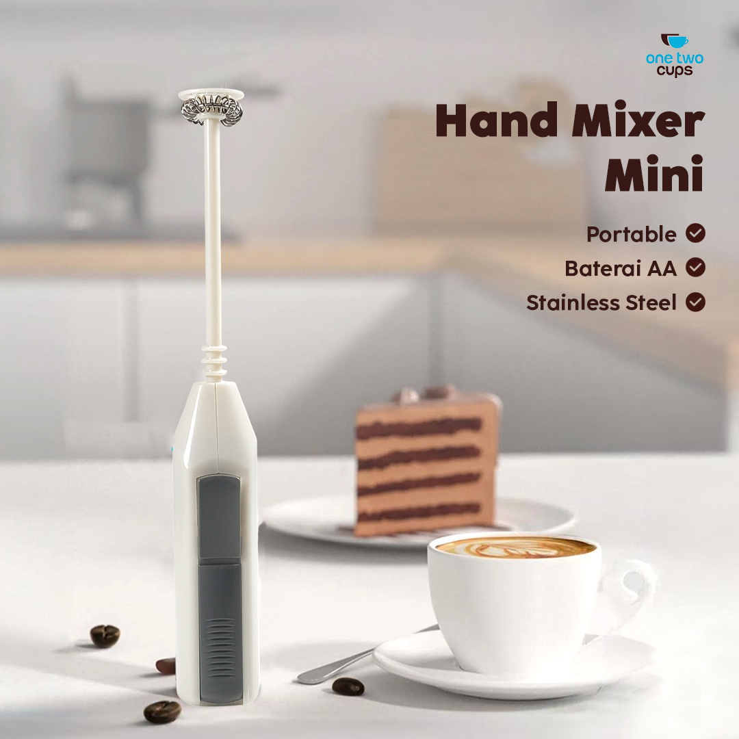 One Two Cups Hand Mixer Mini Pengocok Telur Kopi Milk Frother Battery - 16310 Gambar produk One Two Cups Hand Mixer Mini Pengocok Telur Kopi Milk Frother Battery - 16310