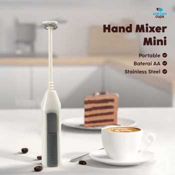 Gambar produk One Two Cups Hand Mixer Mini Pengocok Telur Kopi Milk Frother Battery - 16310