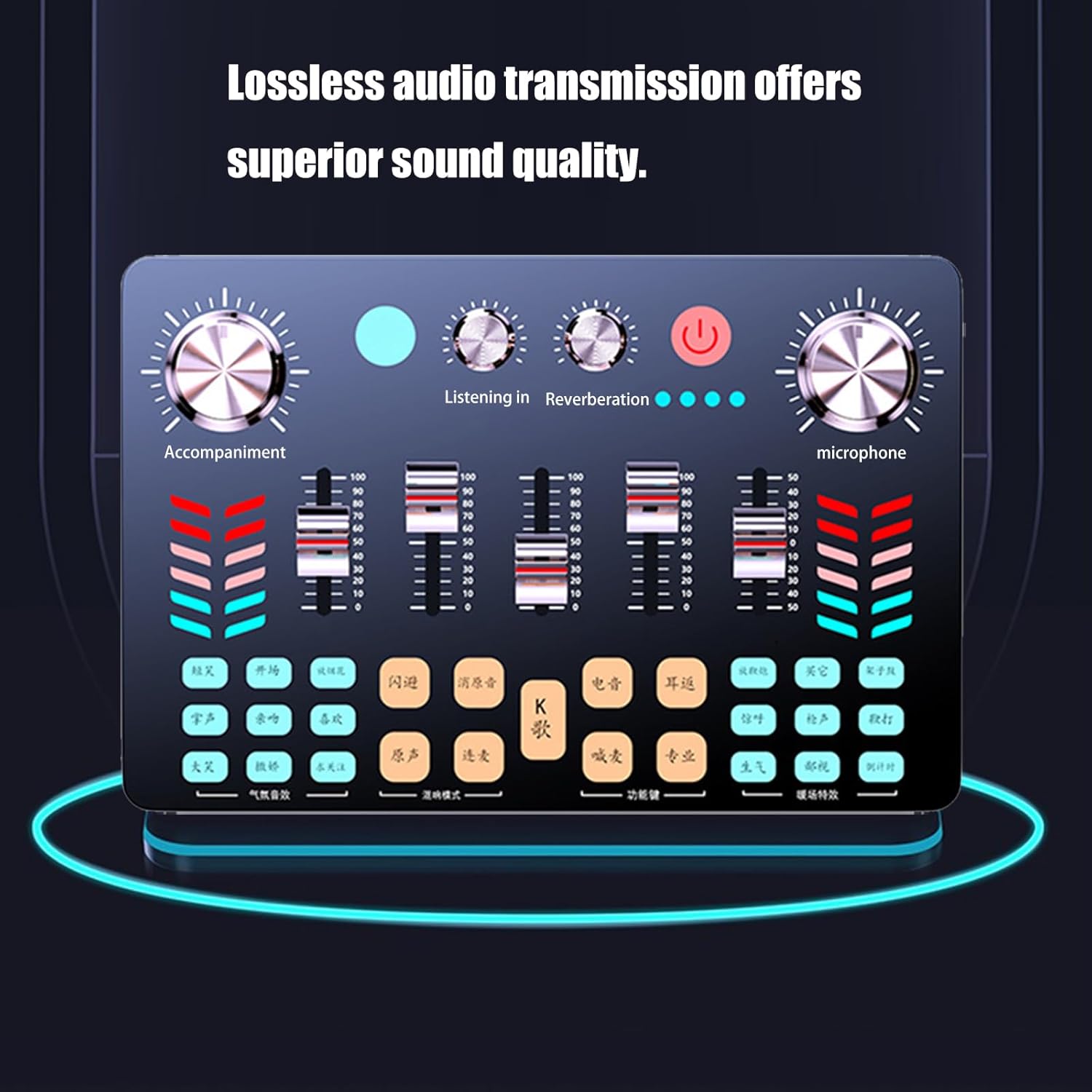 LIEYUAN Sound Card Mixer External Bluetooth Live Broadcast 1200mAh - V-19 Gambar produk LIEYUAN Sound Card Mixer External Bluetooth Live Broadcast 1200mAh - V-19