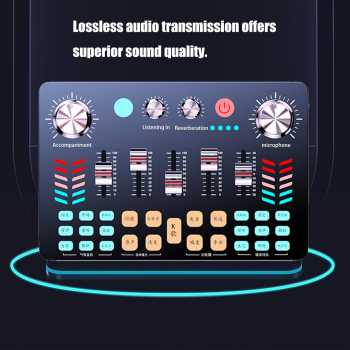 Gambar produk LIEYUAN Sound Card Mixer External Bluetooth Live Broadcast 1200mAh - V-19