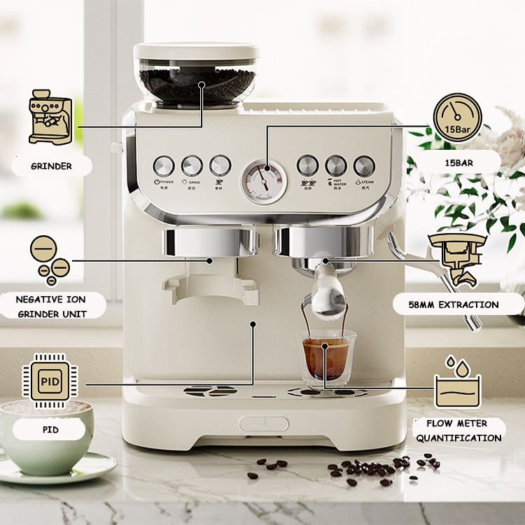 SAOCHI Mesin Kopi Espresso Coffee Maker Frothing Grinding 20 Bar 1560W - 517EA Gambar produk SAOCHI Mesin Kopi Espresso Coffee Maker Frothing Grinding 20 Bar 1560W - 517EA
