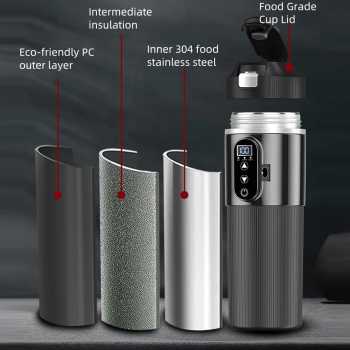 Gambar produk JAISUNG Botol Minum Termos Elektrik Adjustable Car Plug 100W 500ml - JS-50