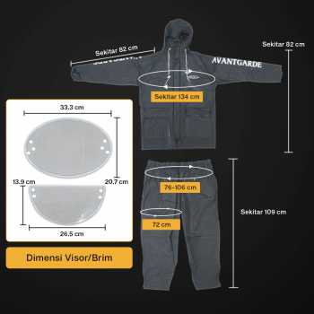 Gambar produk KEYRU Jas Hujan Setelan Motor Dewasa Visor PVC Waterproof Raincoat XXL - TN-74