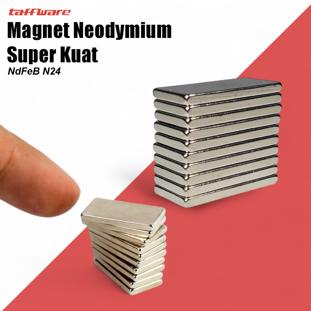 Gambar produk Taffware Strong Neodymium Magnet NdFeB N24 19x9x1.6mm 10 PCS - MAG1