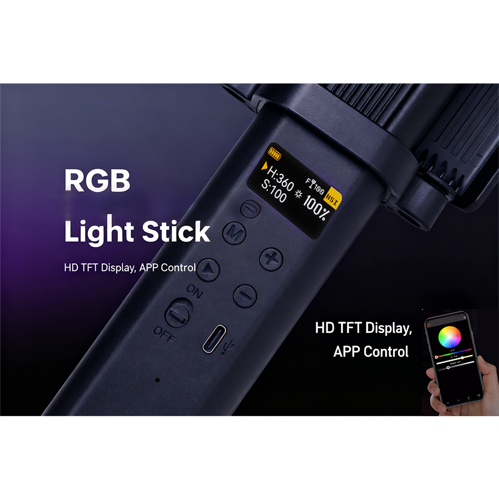 LIYADI Lampu Studio Tube Light Stick RGBW 24 Mode OLED 5200mAh 24W - C2 Gambar produk LIYADI Lampu Studio Tube Light Stick RGBW 24 Mode OLED 5200mAh 24W - C2