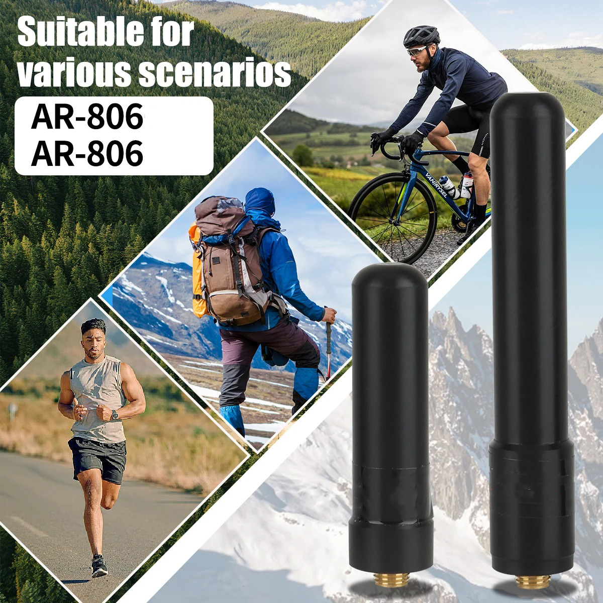 ABBREE Antena Walkie Talkie Dual Band Universal Baofeng UV-5RH 10W 8cm - AR-806 Gambar produk ABBREE Antena Walkie Talkie Dual Band Universal Baofeng UV-5RH 10W 8cm - AR-806