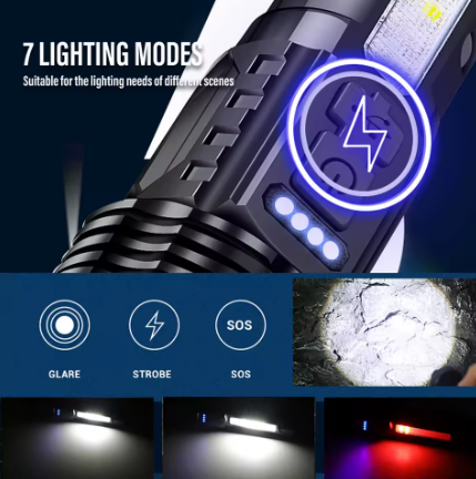 RLTEC Lampu Senter LED Rechargeable Flashlight 600 Lumens P520 800mAh - A76 Gambar produk RLTEC Lampu Senter LED Rechargeable Flashlight 600 Lumens P520 800mAh - A76