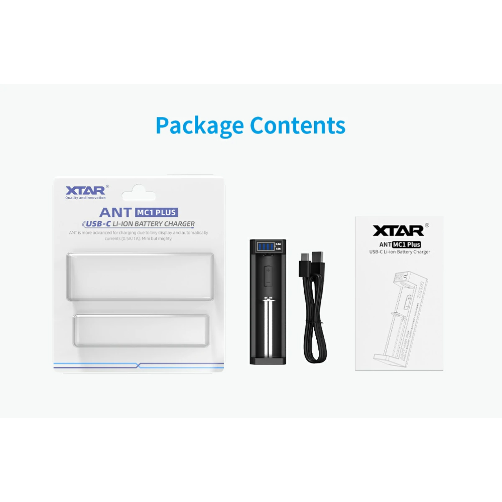 XTAR Charger Baterai 1 Slot 14500 18650 18650 Li-Ion 3.7V LCD Type C - ANT MC1 Plus Gambar produk XTAR Charger Baterai 1 Slot 14500 18650 18650 Li-Ion 3.7V LCD Type C - ANT MC1 Plus