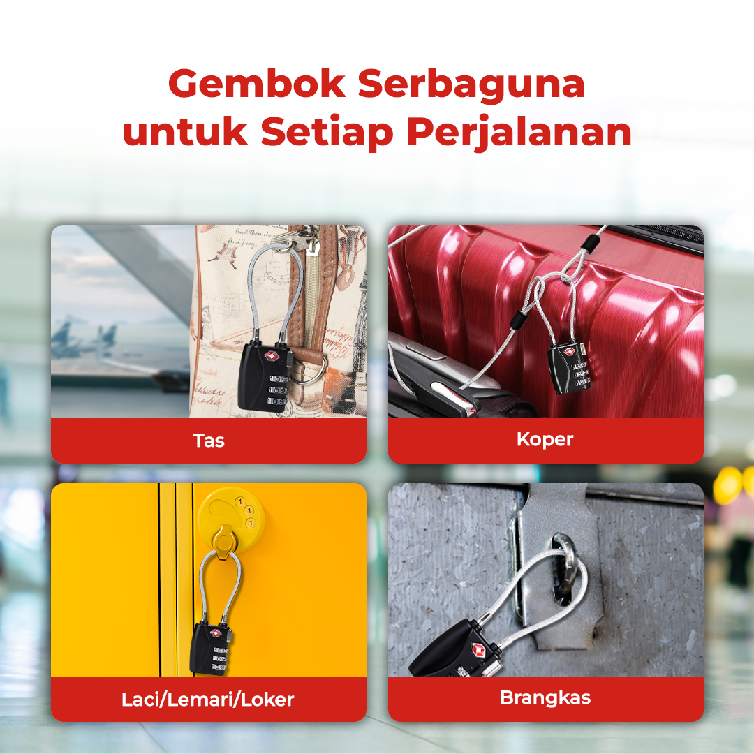 CJSJ Gembok Koper Angka 3 Digit Suitcase Password TSA Lock - TSA007 Gambar produk CJSJ Gembok Koper Angka 3 Digit Suitcase Password TSA Lock - TSA007