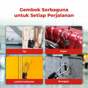 Gambar produk CJSJ Gembok Koper Angka 3 Digit Suitcase Password TSA Lock - TSA007
