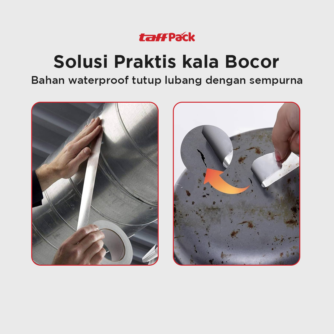 Gambar produk TaffPACK Lakban Aluminium Foil Tape Tahan Panas Anti Bocor 5M - FM-TP