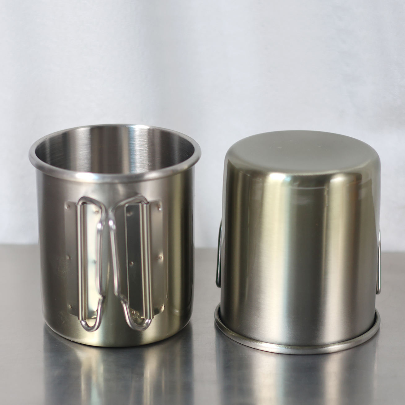 Gambar produk MyTrip Gelas Cangkir Kopi Gagang Lipat Camping Mug Stainless 304 470ml - INU175