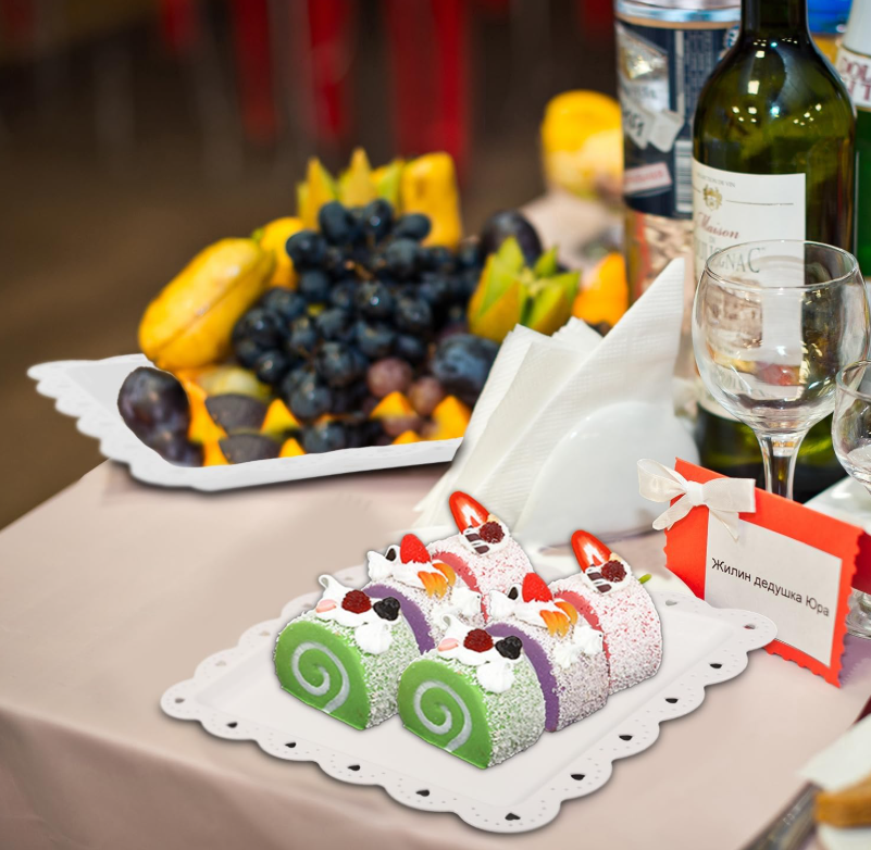 ALIFE Piring Plastik Kotak Kue Buah Salad Square Dessert Plate - AL24 Gambar produk ALIFE Piring Plastik Kotak Kue Buah Salad Square Dessert Plate - AL24